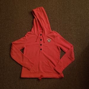 Hollister Co California 1922 Sweatshirt Hoodie Henley Pullover Coral Large